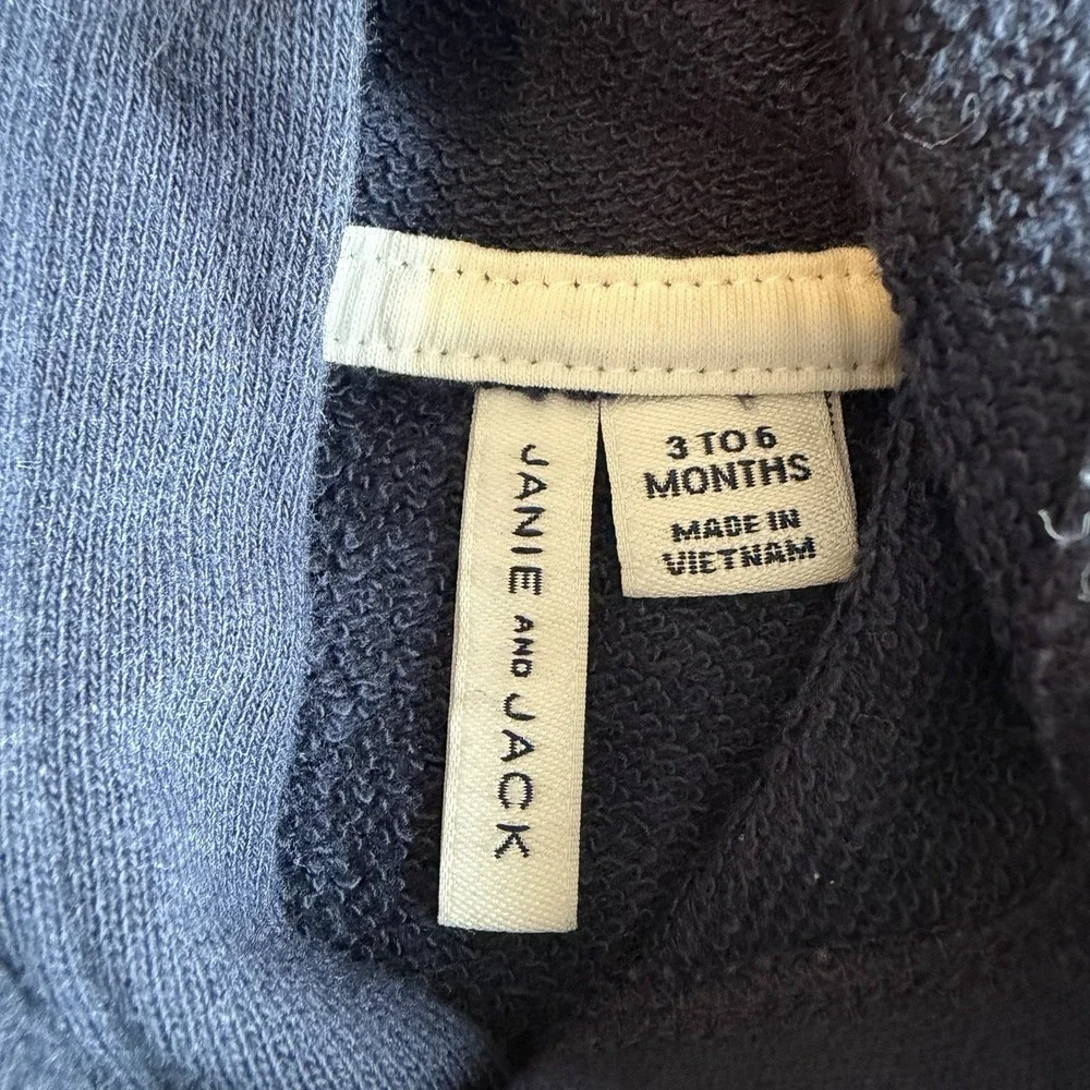 Janie and Jack Sweatshirt‎ Boys 3 To 6 Months Navy Color-block Hooded